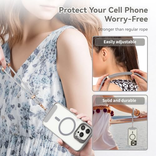 Image of VVAAGG Cell Phone Lanyard for iPhone: Crossbody Phone Strap Adjustable Neck Wrist Strap Anti Theft Long Lanyard Travel Essential for Women Most iPhone and Android Smartphones
