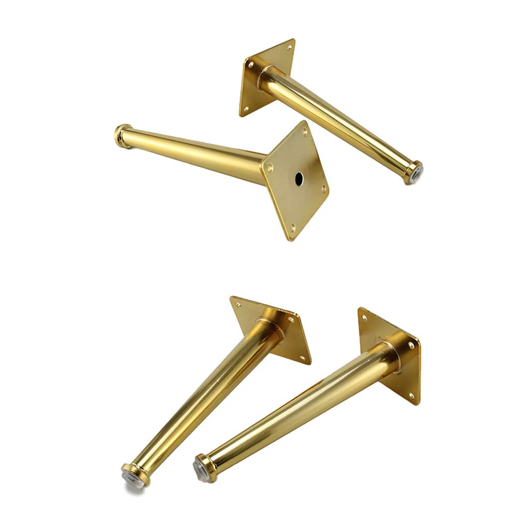4 gambe per mobili, piedi per mobili, gambe per tavolo fai da te, supporto per mobili, gambe per scrivania, tavolo da toeletta, mobili e accessori, carico 1000 kg, oro (dritti 30 cm)