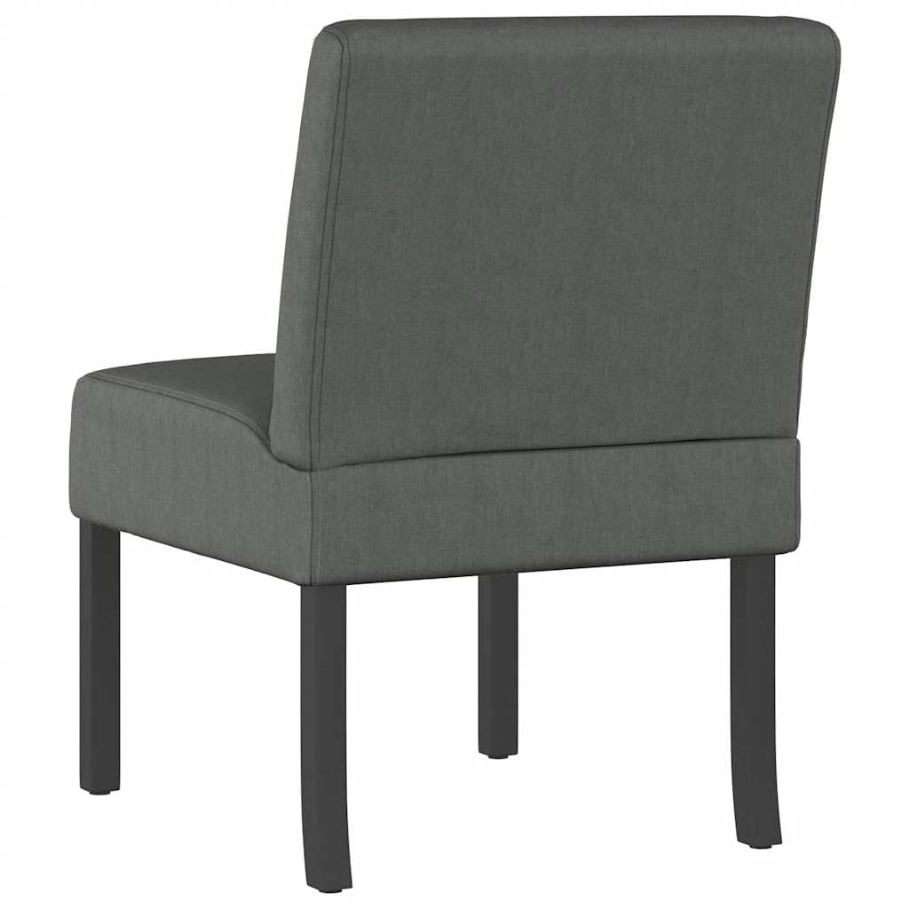 Chaise rembourrée en tissu gris foncé avec pieds en bois