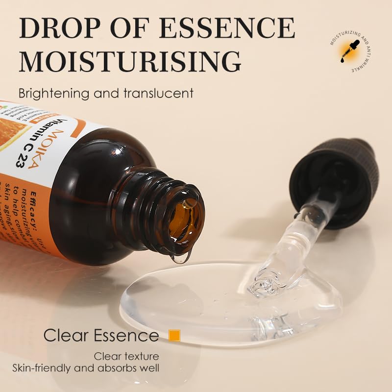 Vitamin C Glow Serum with Hyaluronic Acid and Vitamin E for Face - Brightening, Hydrating and Moisturizing Facial Serum for Radiant, Even-Looking Skin - Lightweight, Non-sticky, 1 Fl. Oz - Image 5