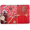 Green - Khambadiya Patchwork Hand Embroidery Cushion Cover 01