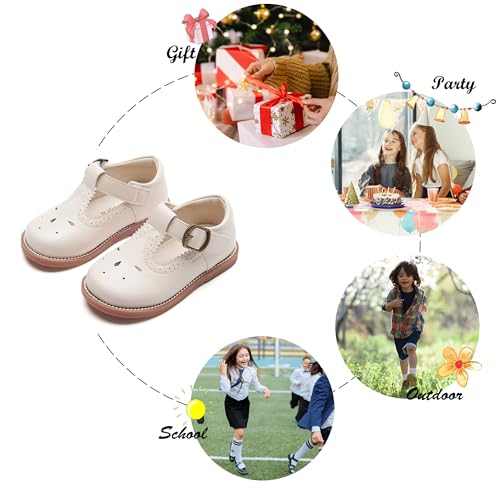 Image of Felix & Flora Toddler Little Girl Mary Jane Dress Shoes - Ballet Flats for Girl Party School Shoes