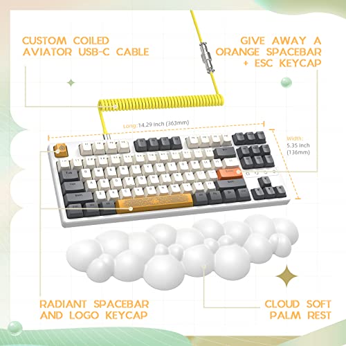 Image of Wireless Gaming Keyboard and Wrist Rest Pad and Custom Coiled USB C Cable,Triple Mode TKL Hot Swappable Tactile Switches,LIGHTSYNC RGB,Mechanical Keyboard Palm Rest for PC PS5 PS4 Xbox Mac-3 in 1 Kit