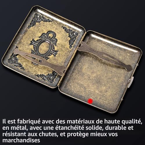 Boîtier vintage métal pour cigarette 85mm | Style rétro chic