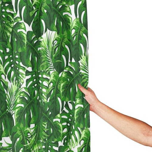 Rideau de douche tropical monstera transforme votre salle de bain en oasis