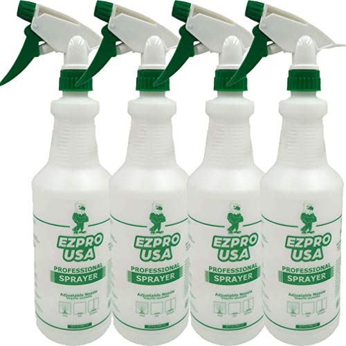 EZPRO USA Green Empty Spray Bottles 16 oz for Cleaning Solutions, Squirt Bottles for Cleaning, Spray Bottle, Squirt Bottle, 4 Pack