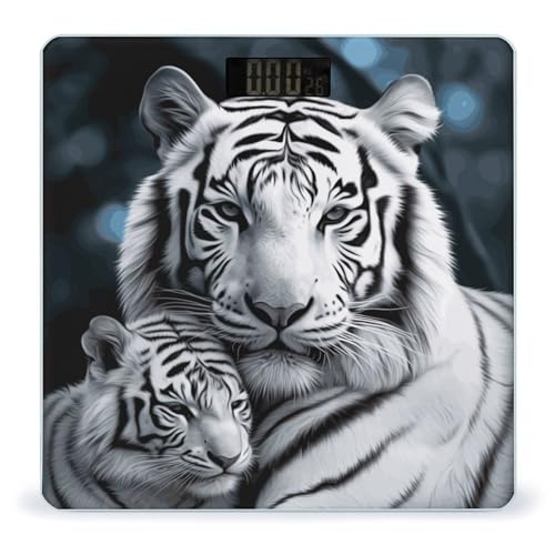 Báscula digital de baño White Tiger con medidor