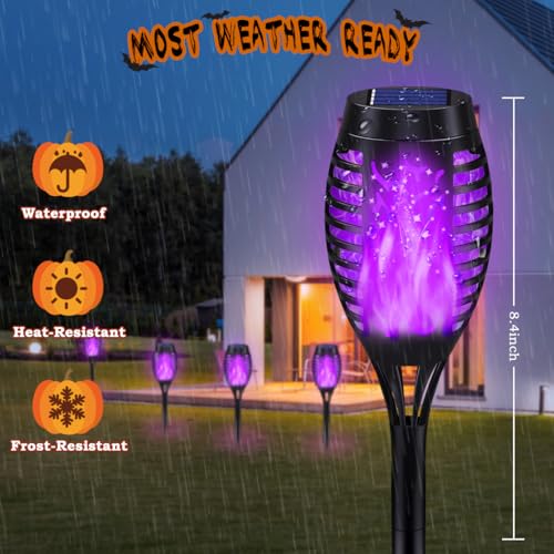 10Pack Purple Solar Halloween Lights for Halloween Decorations Outdoor - image 4