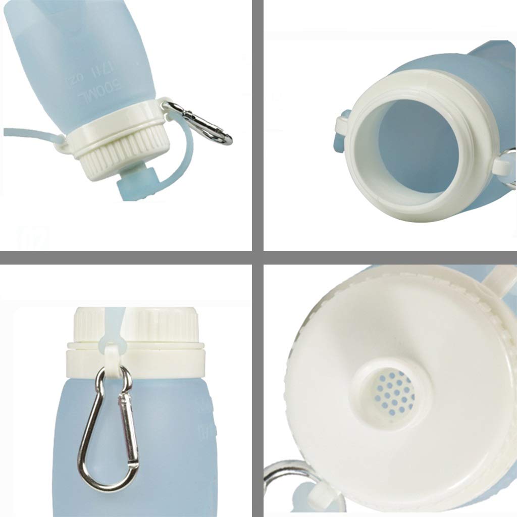 Bottiglia d'Acqua Pieghevole, 500ml Portatile Gel di Silice for Il Ciclismo Coppa Pieghevole (3 Colori)