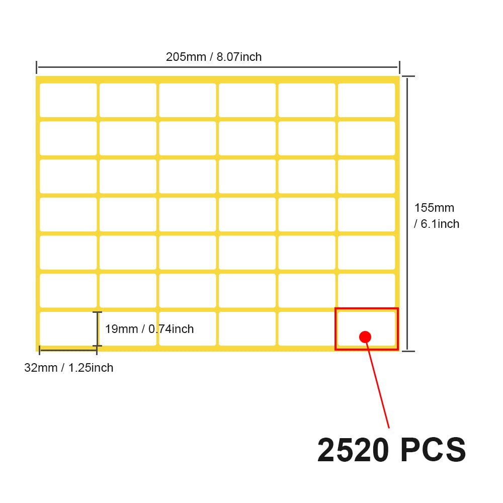 Etichette Adesive Bianche 8x20mm - 8640 Pezzi Per Scatole, Cartelle, Ufficio O Cucina - Foto 6