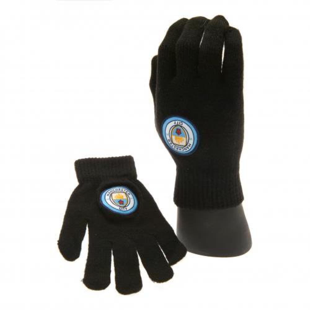 Manchester City FC Knitted Gloves Junior-Q60GLJMAC