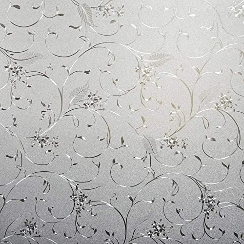 Niviy Static Cling Non-Adhesive Window Film Frosted Glass Film Bathroom Door Glass Decoration Window Film Privacy Covering (41.2"x 157.4")