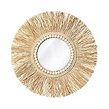 Woven Rattan Round Mirror