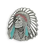 KECOL Adult Mens Native American Indian Chiefs Cacique Feather Western Belt Buckle
