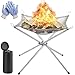 Portable Fire Pit for Camping, Outdoor Folding Firepit Fireplace with Heat Resistant Gloves & Carrying Bag, Stainless Steel Mesh BBQ Fire Bowl for Picnics, Bonfire, Patio, Backyard and Garden
