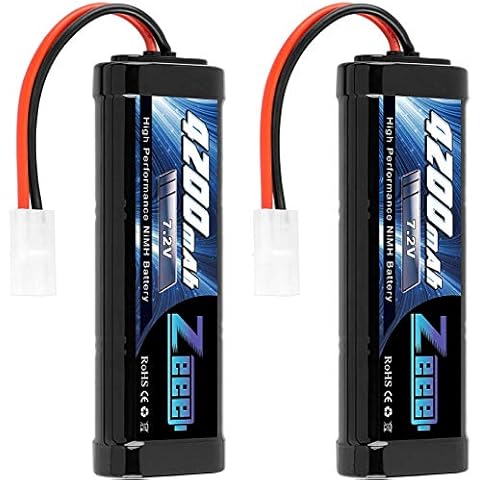 Zeee 7.2V 4200mAh RC NiMH Battery for RC Car RC Truck HPI Losi Kyosho Tamiya Hobby (2 Pack) Cover