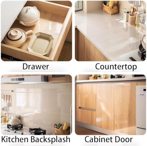 Image of WALLMATE Clear Matte Contact Paper Self-Adhesive Film Cover Removable Protective Film Transparent Waterproof Liners Drawers Shelves Kitchen Cabinets (24 x 50 inch, Clear Matte)