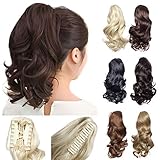 12” Short Curly Claw Ponytail Extension Clip in On Hairpiece with Jaw/Claw Synthetic Fluffy Pony Tail One Piece(12