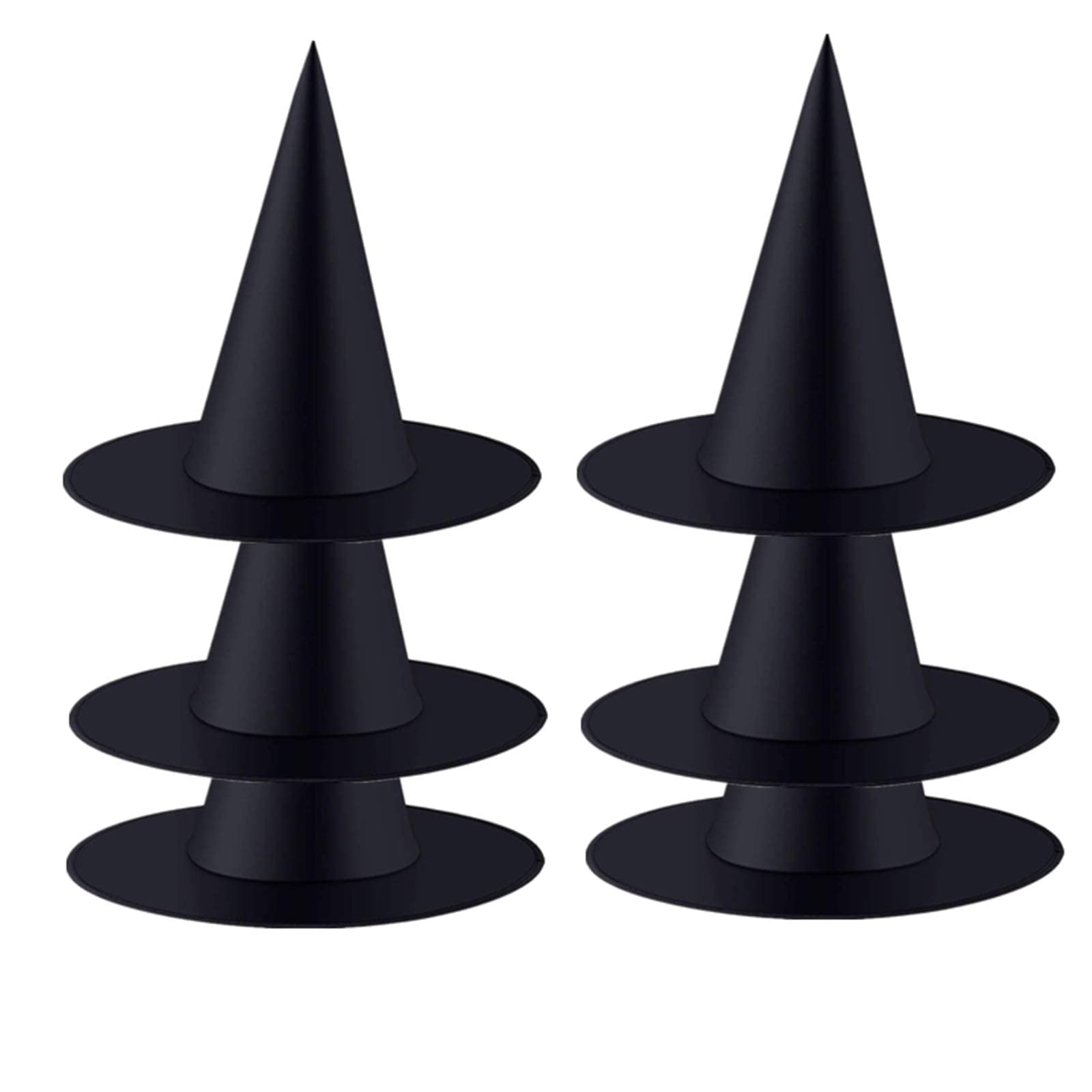 Photo 1 of 6 PCS Halloween Witch Hat Cap Costume Accessory for Hanging Witch Hats Decoration or Halloween Party Black, 14.5x13.4 inch Blackb