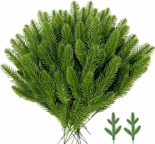 40 Stück Künstliche Tannenzweige,Grüne Unechte...