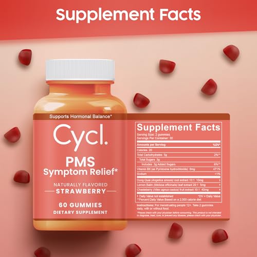 pms support gummies for women - chasteberry supplement for hormone balance amp menstrual cramp relief - 60 count