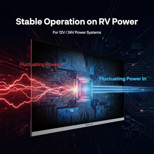Image of SYLVOX 22'' Smart RV TV, 12V /24V Google TV with Built-in DVD Player, 1080P Full HD RV Television, Anti-Vibration Design, Wide Voltage Protection (9-32V), Ultra-Narrow bezels(Limo Series 2026)