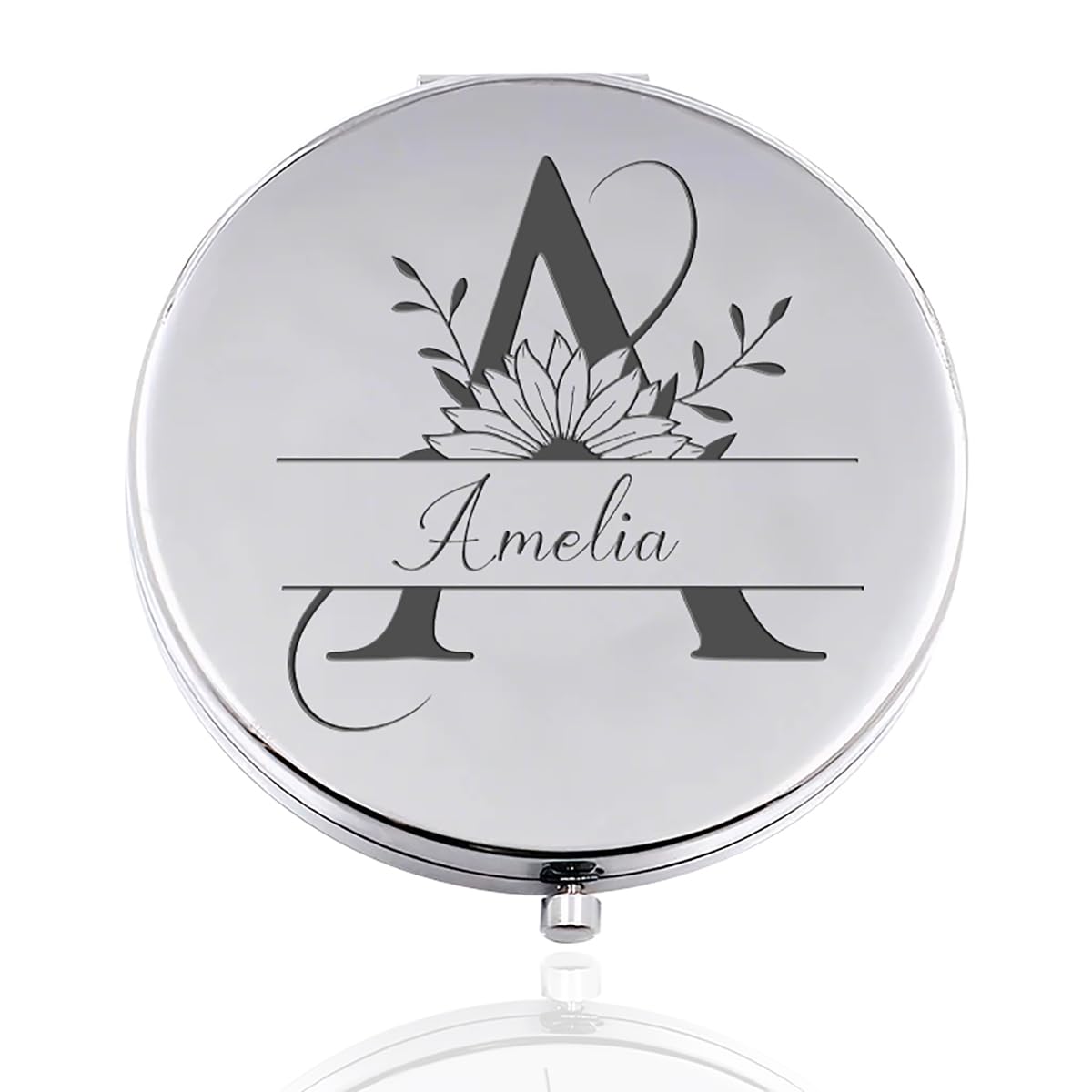 Rainsar Personalized Compact Mirror for Women,Customize Compact Mirror,Engraved Compact Mirror for Girlfriend Wife Sisters Birthday Anniversary