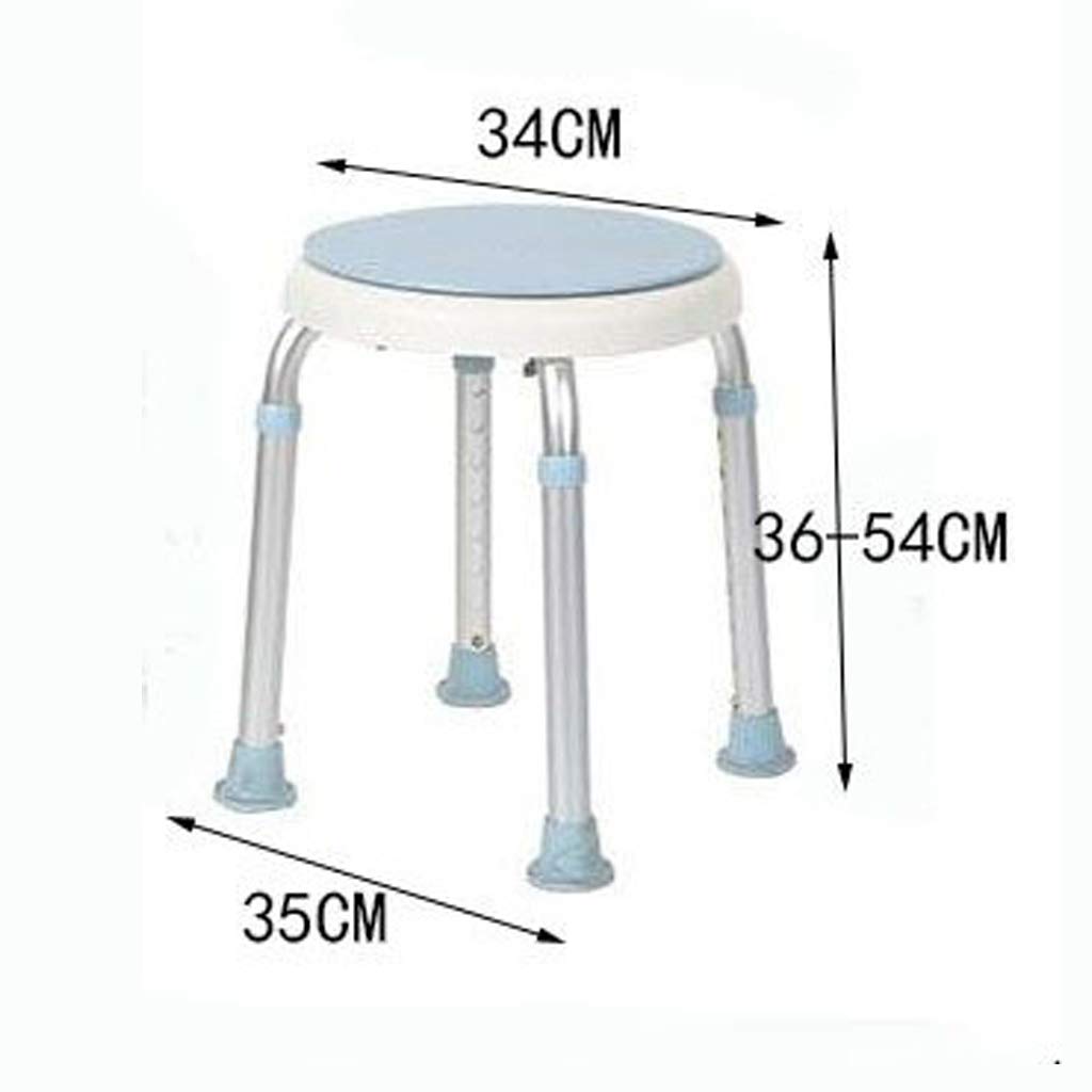 Giratorio Taburete Redondo para baño/Ducha Ligero Silla de bañera con Asiento Giratorio Ajustable en 8 Alturas Tarea Pesada Almohadilla Antideslizante para Las piernas para Ancianos y discapacitad