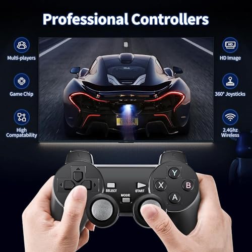 Tramontina Wireless Retro Game Console,Retro Gaming Console,Retro Game Stick,Plug & Play Video Tv Game Stick With 20600+Games Built-In,9 Emulators,With Dual 2.4G Wireless Controllers thumb #3