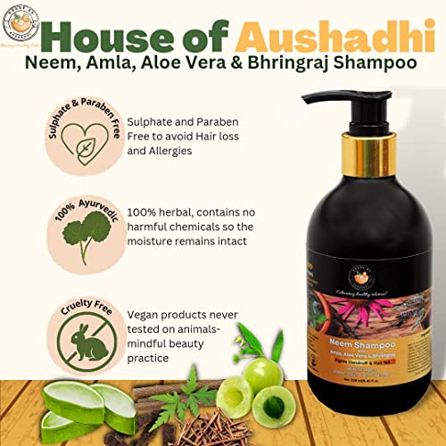Image of anti dandruff shampoo - for women and men, sulphate and paraben free herbal shampoo for dry and frizzy hair, anti hairfall mild clarifying cleanser, natural hair care products