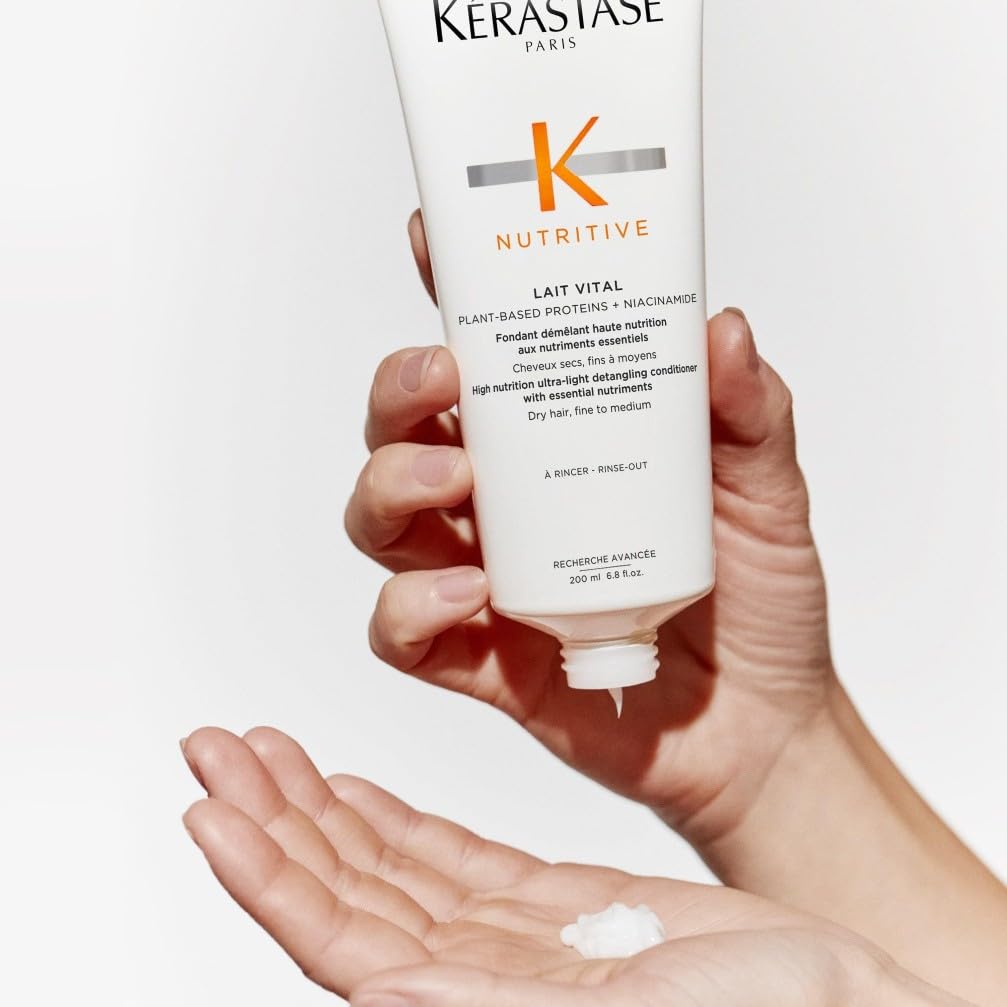Kérastase, Nutritive, Routine Nutriente Per Capelli Secchi, Con Nutrienti Essenziali, Idrantante e Districante, Shampoo Bain Satin + Balsamo Lait Vital