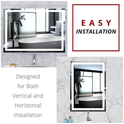 Homexxpress 36X28 Led Bathroom Mirror, Vanity With Lights, Anti-Fog,Dimmable,Cri90+,Touch Sensor, Make Up, Horizontal/Vertical,Lighted Mirror Wall Mounted,Led Mirror For Bathroom,Led Mirrors #TOP3