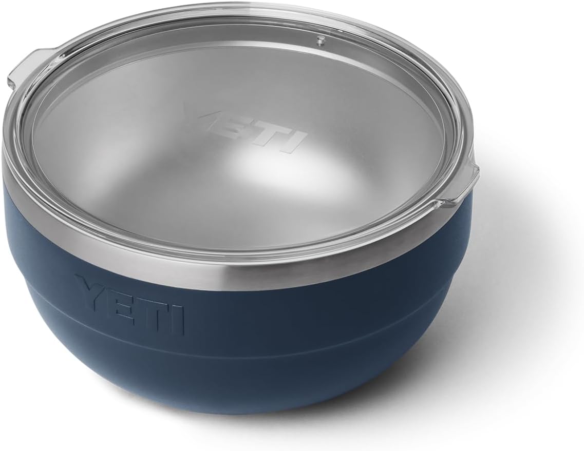 YETI Rambler Bowl, Vacuum Insulated, Stackable and Nestable Stainless Steel Bowl with Lid, 2 Quart, Navy