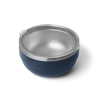 YETI Rambler Bowl, Vacuum Insulated, Stackable and Nestable Stainless Steel Bowl with Lid, 2 Quart, Navy - Amazon product rated Grade A