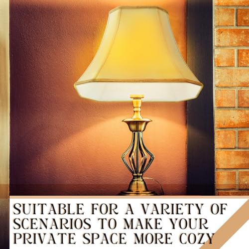 Image of Glooglitter Set of 2 Bell Lamp Shade 6.25 inch x 8 inch Top 11 inch x 16 inch Bottom 12 inch High (Spider) Rectangle Cut Square Replacement Vintage Silk Lampshade for Table Floor Living Room Bedroom (Eggshell)