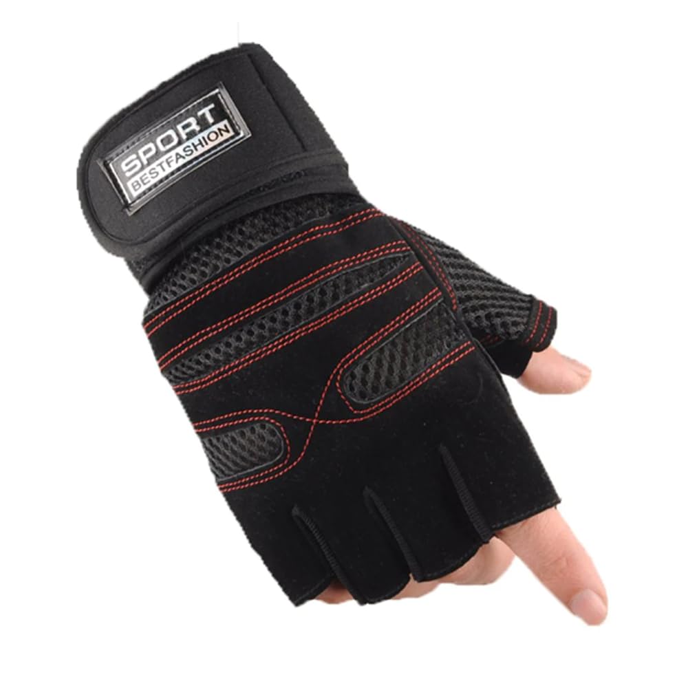 UROCK 1 Pair of Fitness Gloves, Training Gloves for Men and Women - Fitness Gloves for Strength Training, Bodybuilding, Weight Sports & Crossfit Training (Free Size) (Red)-picture-27