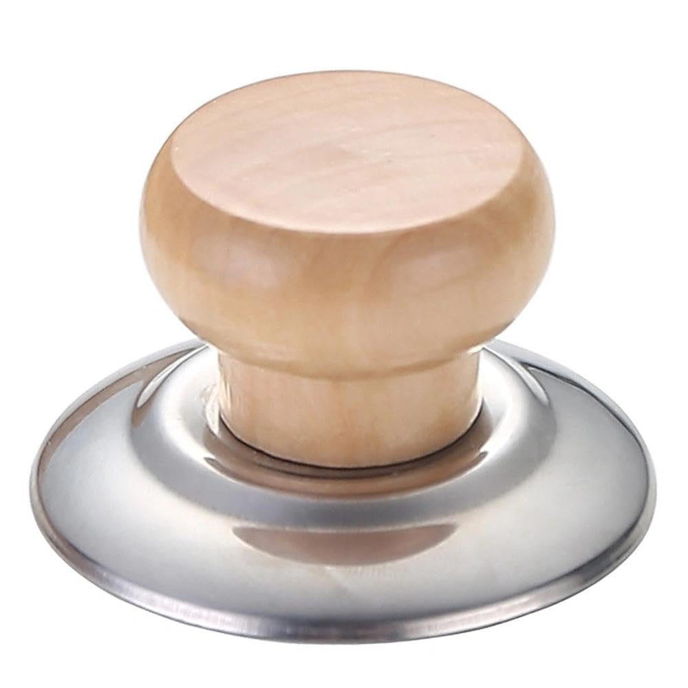 Sourcing Map 4 Manopole In Legno Per Coperchi Di Pentole E Padelle - Universali, 41x34 Mm, Kit Con Viti E Rondelle In Gomma E Metallo, Ricambio Cucina - 2