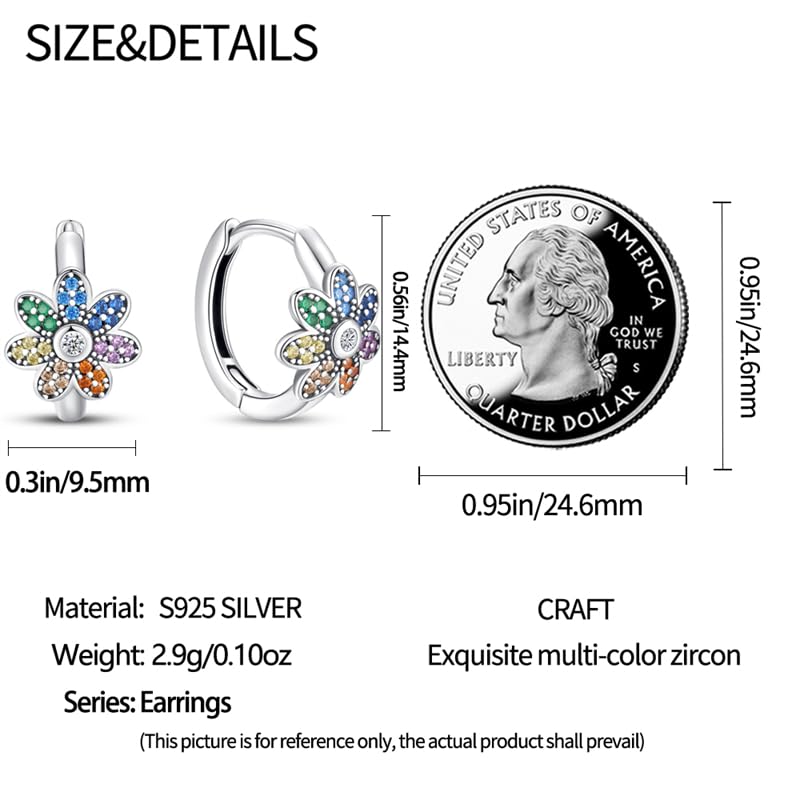S925 Sterling Silver Earrings for Women Trendy Hypoallergenic Drop Dangle Huggie Earrings Colorful Small Hoop Star Moon Earrings3