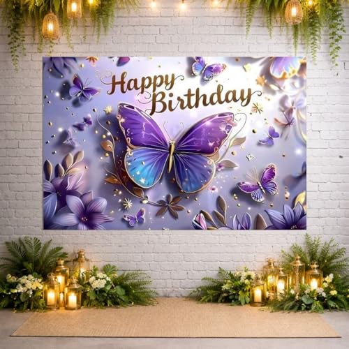 Image of Happy Birthday Theme Backdrop Banner 5x7 ft - Digital Print Cloth Background, Reusable Birthday Party Wall Decoration for Girls, Photo Booth & Stage Decor (BD 2)