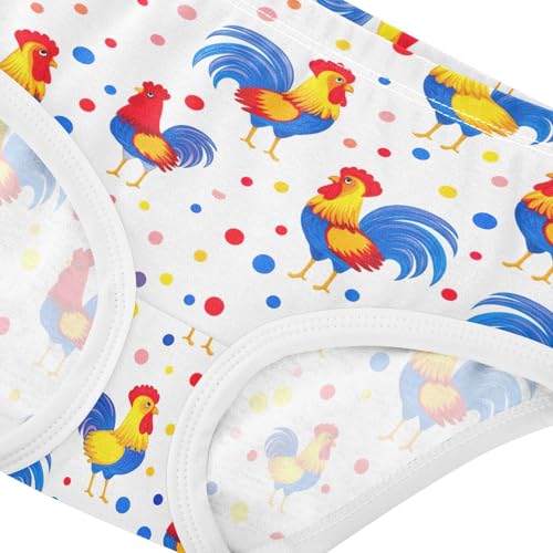 Joisal Colorful Roosters Polka Dots White Toddlers Underwear Floral 2t Cotton Panties Little Girl Animals Briefs Kids Undies4