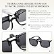 Epavouos Clip-On Polarisiert Sonnenbrille UV400 Schutz Ideal für alle Outdoor-Aktivitäten (Schwarz, 60mm X 43mm)