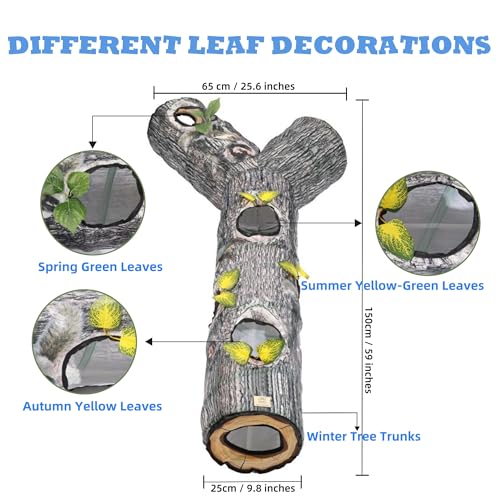 Image of Cat Tunnel,Cat Tunnels for Indoor Cats,Tree Trunk Play Toy for Large Cats、Kitten and Other Small Animals to Chase and Play,Foldable Easy to Store,Cat Tube Toys Long 59 inch
