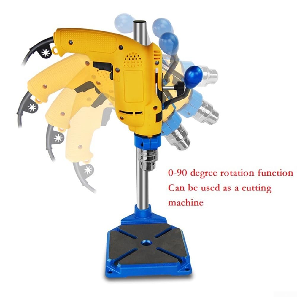 Soporte para Taladro de Banco, Soporte para Taladro, Base de Hierro Fundido, portabrocas Giratorio de 90 Grados, Soporte para Taladro de Banco con Carga de Taladro Manual de Alta precisión