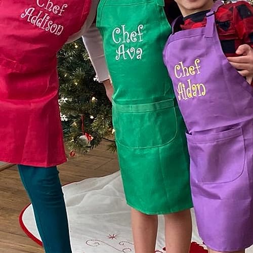 Personalized-Kids-Embroidered-Apron-with-Name-Custom-Chef-Any-Name-Child-Apron-Baking-Party-Kid-Embroidered-Apron-Art-Smock-Party-Add-your-own-name-for-kids-kitchen-baking