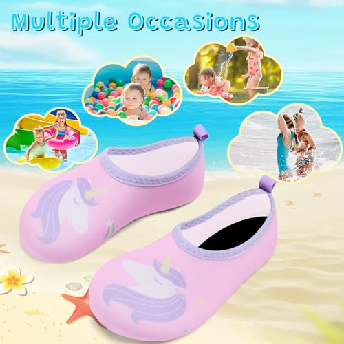 Image of VIFUUR Kids Water Shoes Girls Boys Quick Dry Aqua Socks for Beach Swim Outdoor Sports