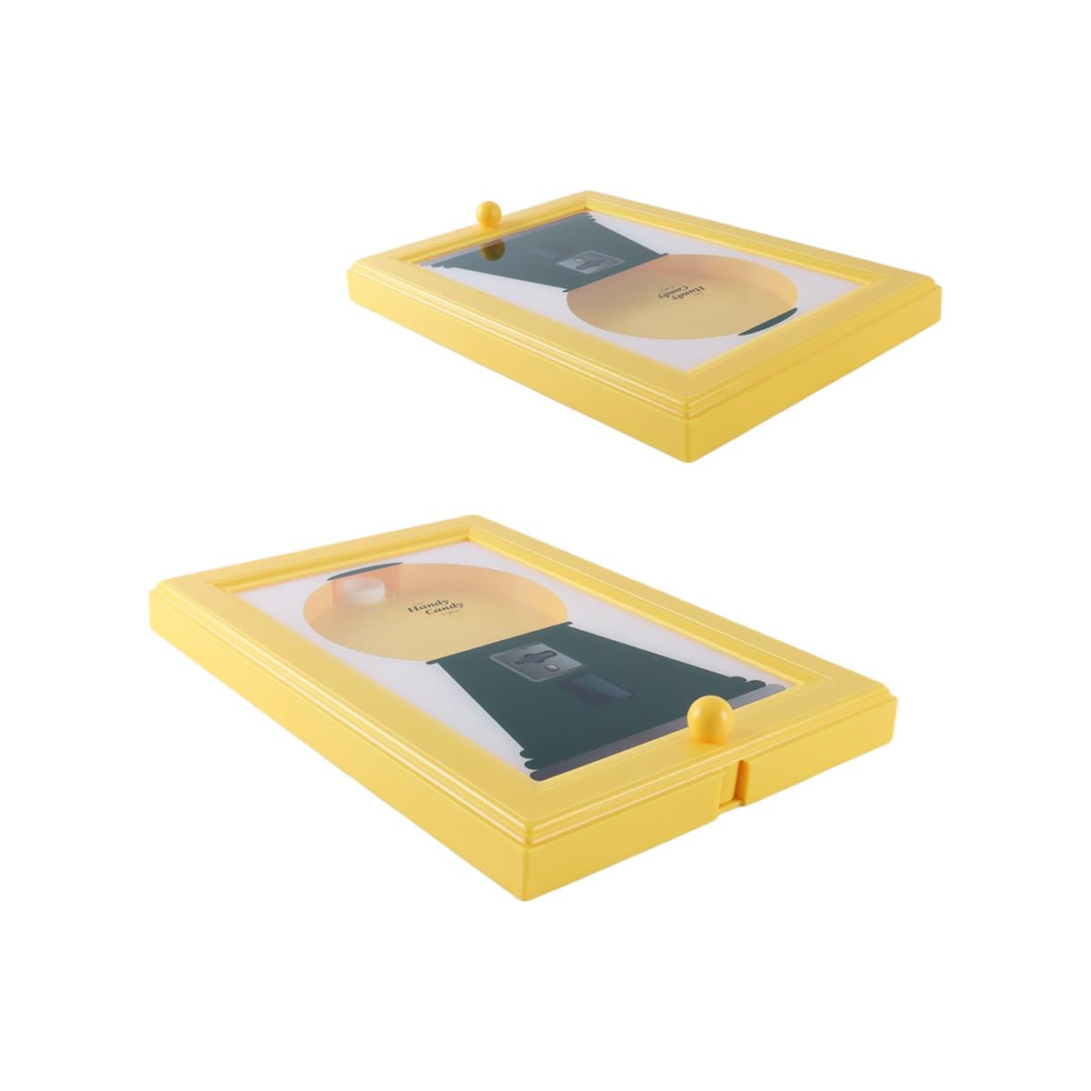 Distributeur de bonbons mural interactif avec cadre photo, pour cuisine ou bureau, jaune