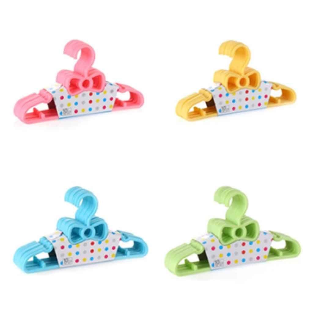 ZORILO Kinder-Kleiderbügel Set 10 Stück Kleiderbügel für Kinder Kleiderbügel für Kinder Kunststoff Kleiderbügel Einfach zu bedienen (Color : Blue) (Color : Yellow)