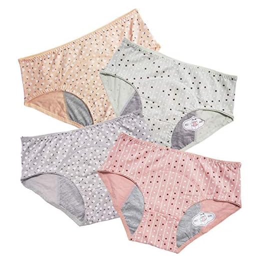 Anna & Eric Adolescentes Menstrual Menstrual Roupa íntima protetora à prova de vazamento Calcinha Período Calcinha Feminina Pós-Parto, Nggp, X-Small