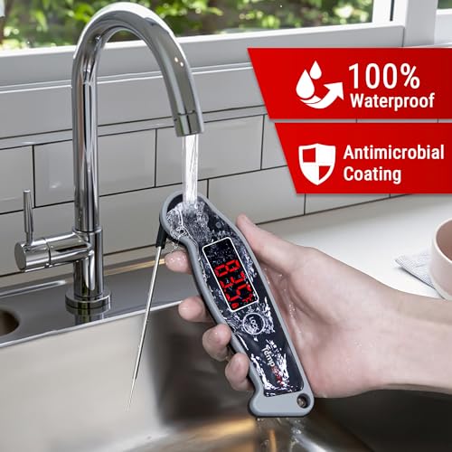 Image of TempPro TP19 Waterproof Digital Meat Thermometer for Grilling with Ambidextrous Backlit & Thermocouple Instant Read Kitchen Cooking Food Thermometer for Candy Water Grill Smoker (Previously ThermoPro)