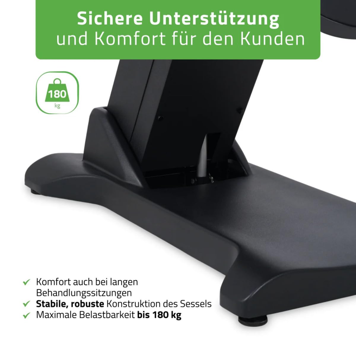 HABYS Selia PRO 4 Elektrische Kosmetikliege mit 4 Motoren (Schwarz) | Höhenverstellbarer Kosmetikstuhl mit Trendelenburg-Funktion, Beautyliege für Kosmetik, Podologie, SPA & Massage, 180 kg